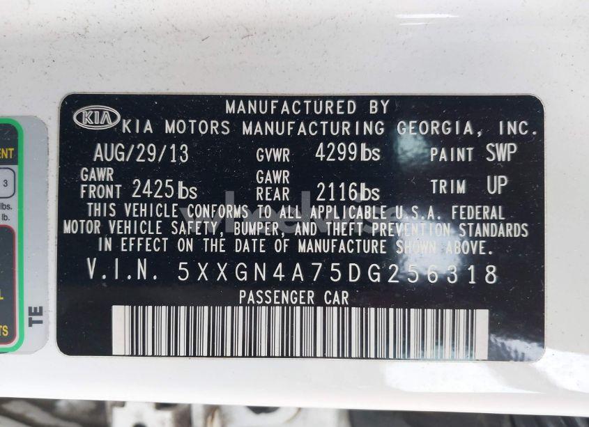 Photo 9 of 2013 Kia Optima EX (VIN 5XXGN4A75DG256318)