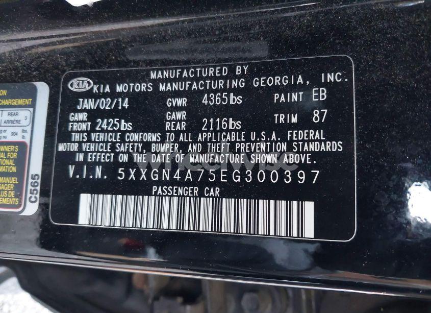 Photo 9 of 2014 Kia Optima EX (VIN 5XXGN4A75EG300397)