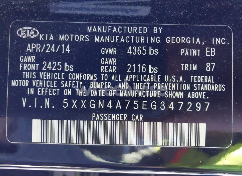 Photo 9 of 2014 Kia Optima EX (VIN 5XXGN4A75EG347297)