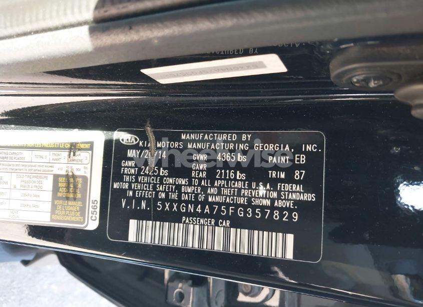 Photo 9 of 2015 Kia Optima EX (VIN 5XXGN4A75FG357829)