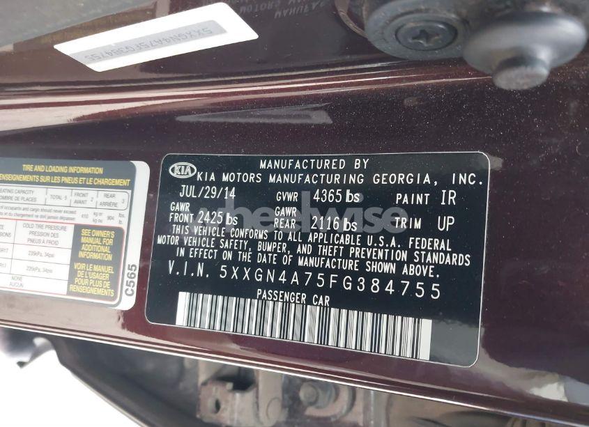 Photo 9 of 2015 Kia Optima EX (VIN 5XXGN4A75FG384755)