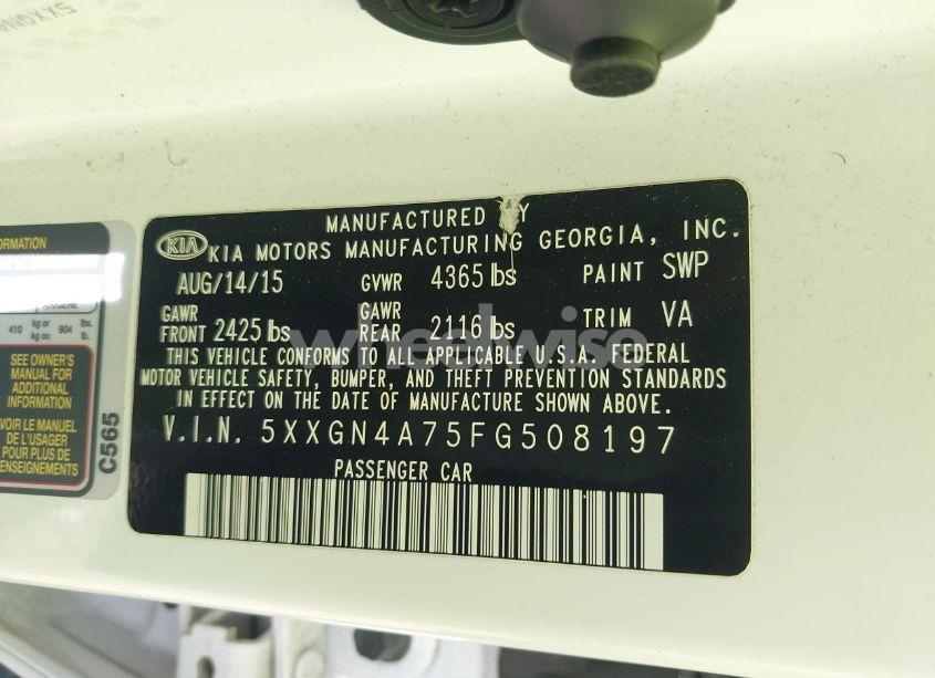 Photo 9 of 2015 Kia Optima EX (VIN 5XXGN4A75FG508197)