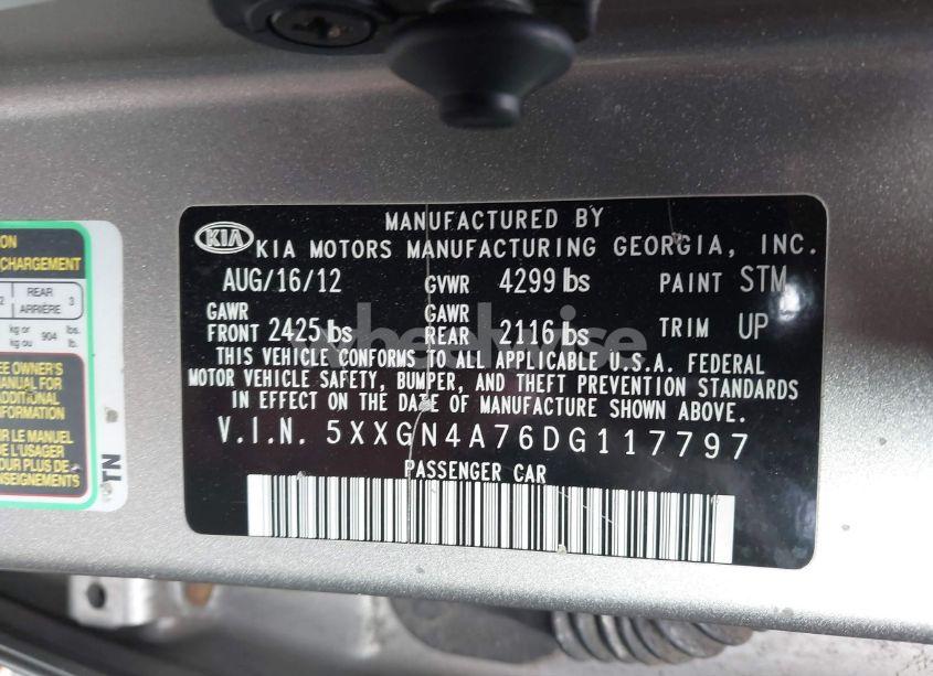 Photo 9 of 2013 Kia Optima EX (VIN 5XXGN4A76DG117797)