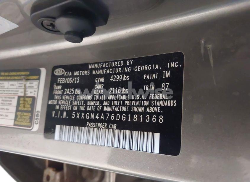 Photo 9 of 2013 Kia Optima EX (VIN 5XXGN4A76DG181368)