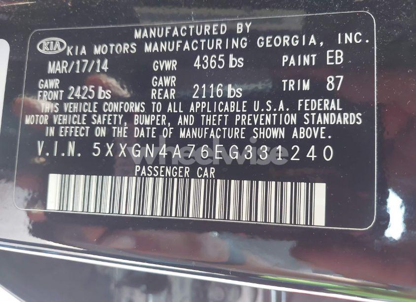 Photo 9 of 2014 Kia Optima EX (VIN 5XXGN4A76EG331240)