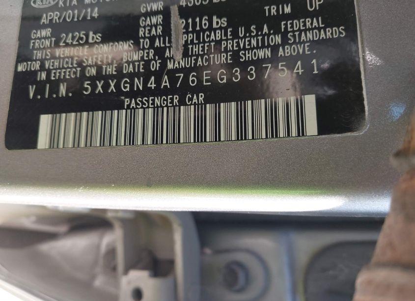 Photo 9 of 2014 Kia Optima EX (VIN 5XXGN4A76EG337541)