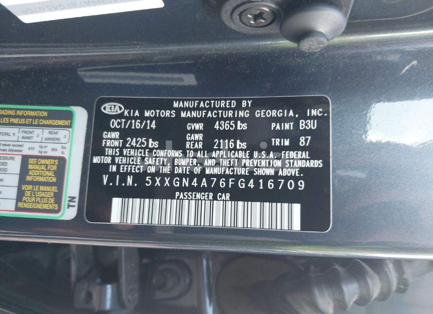 Photo 9 of 2015 Kia Optima EX (VIN 5XXGN4A76FG416709)
