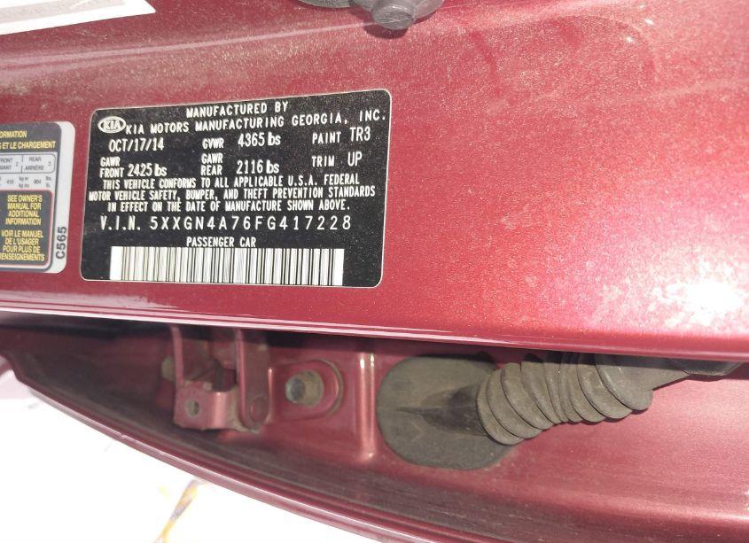 Photo 9 of 2015 Kia Optima EX (VIN 5XXGN4A76FG417228)