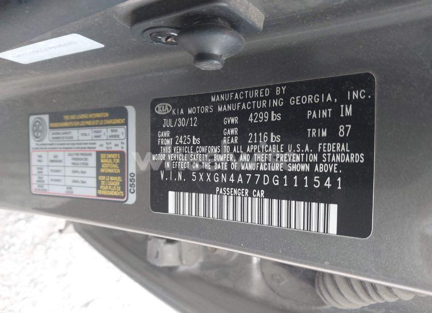 Photo 9 of 2013 Kia Optima EX (VIN 5XXGN4A77DG111541)