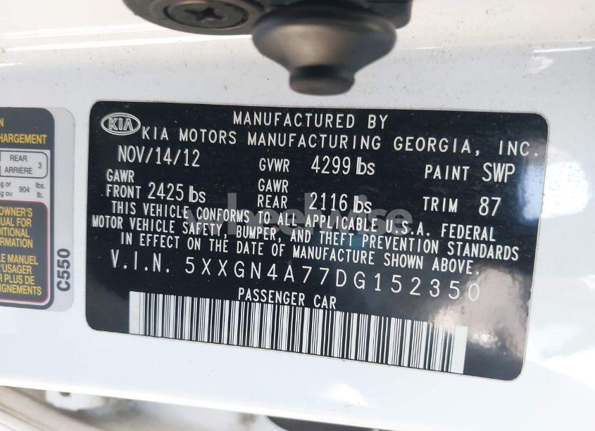 Photo 9 of 2013 Kia Optima EX (VIN 5XXGN4A77DG152350)