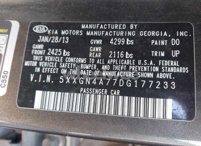 Photo 9 of 2013 Kia Optima EX (VIN 5XXGN4A77DG177233)