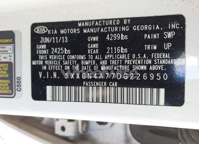 Photo 9 of 2013 Kia Optima EX (VIN 5XXGN4A77DG226950)