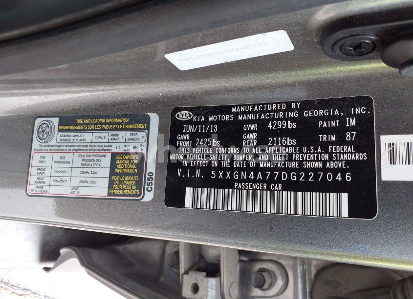 Photo 9 of 2013 Kia Optima EX (VIN 5XXGN4A77DG227046)