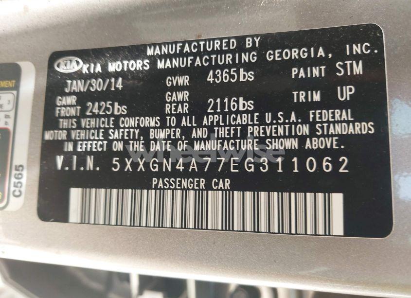Photo 9 of 2014 Kia Optima EX (VIN 5XXGN4A77EG311062)