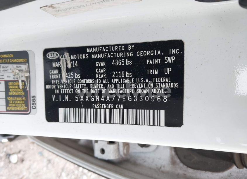 Photo 9 of 2014 Kia Optima EX (VIN 5XXGN4A77EG330968)