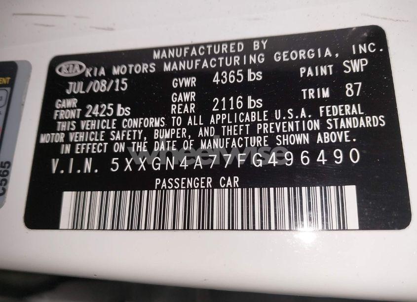 Photo 9 of 2015 Kia Optima EX (VIN 5XXGN4A77FG496490)