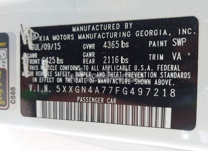 Photo 9 of 2015 Kia Optima EX (VIN 5XXGN4A77FG497218)