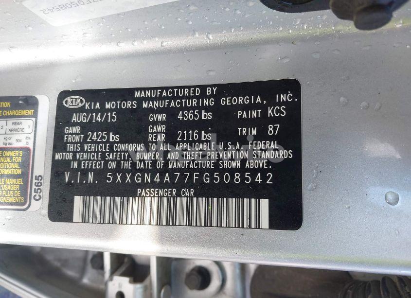 Photo 9 of 2015 Kia Optima EX (VIN 5XXGN4A77FG508542)