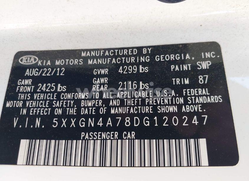 Photo 9 of 2013 Kia Optima EX (VIN 5XXGN4A78DG120247)