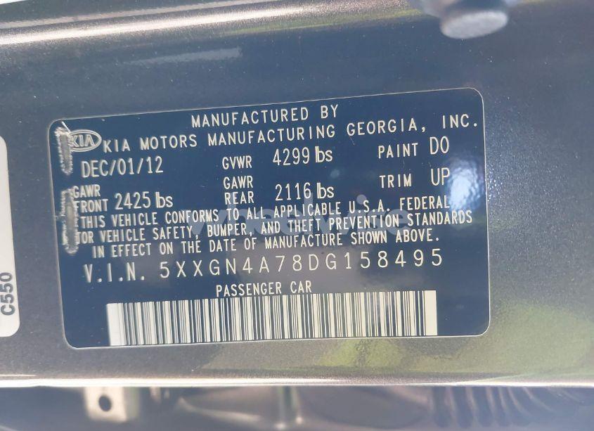 Photo 9 of 2013 Kia Optima EX (VIN 5XXGN4A78DG158495)