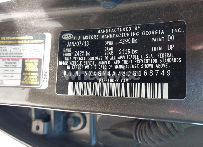 Photo 9 of 2013 Kia Optima EX (VIN 5XXGN4A78DG168749)