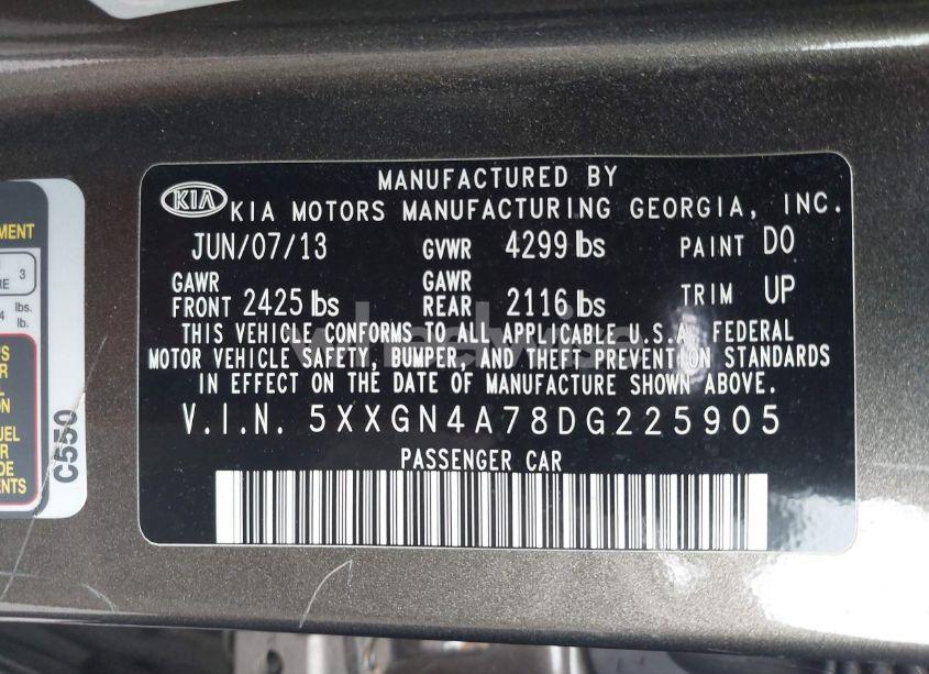 Photo 9 of 2013 Kia Optima EX (VIN 5XXGN4A78DG225905)