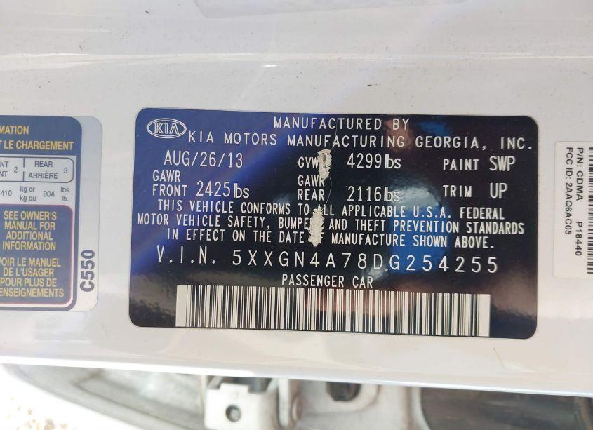 Photo 9 of 2013 Kia Optima EX (VIN 5XXGN4A78DG254255)