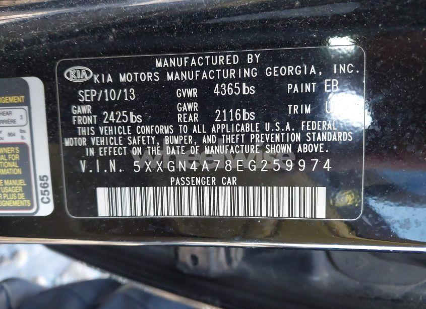 Photo 9 of 2014 Kia Optima EX (VIN 5XXGN4A78EG259974)