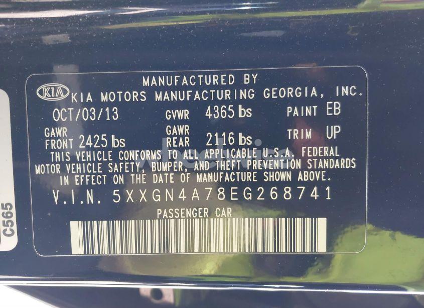 Photo 9 of 2014 Kia Optima EX (VIN 5XXGN4A78EG268741)