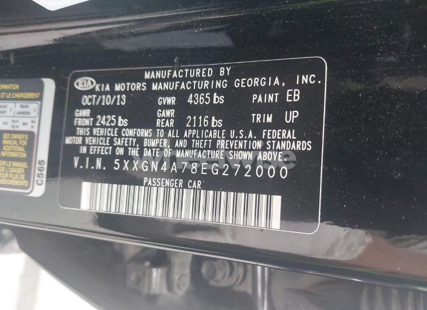 Photo 9 of 2014 Kia Optima EX (VIN 5XXGN4A78EG272000)