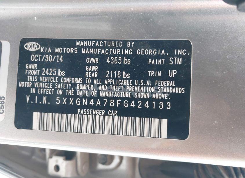 Photo 9 of 2015 Kia Optima EX (VIN 5XXGN4A78FG424133)