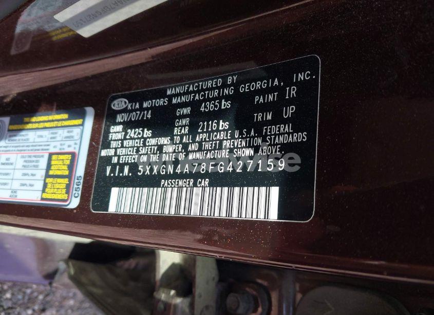 Photo 9 of 2015 Kia Optima EX (VIN 5XXGN4A78FG427159)