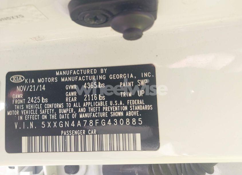 Photo 9 of 2015 Kia Optima EX (VIN 5XXGN4A78FG430885)