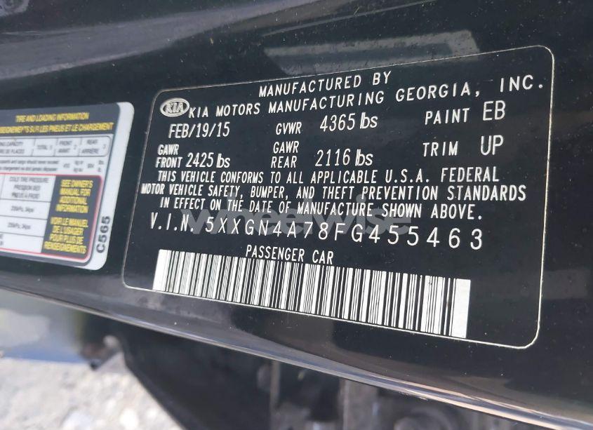 Photo 9 of 2015 Kia Optima EX (VIN 5XXGN4A78FG455463)