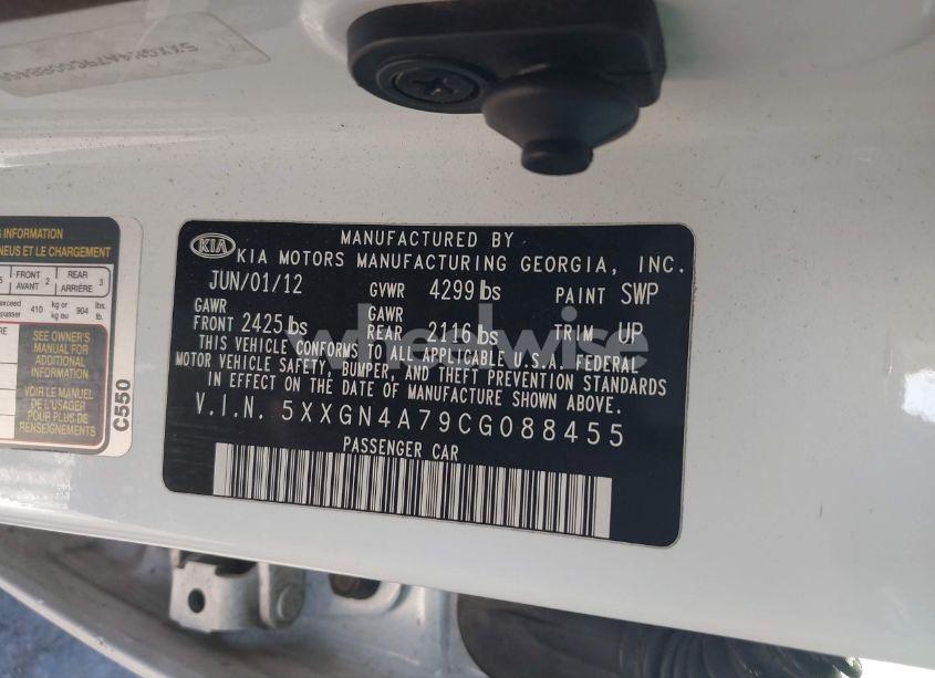 Photo 9 of 2012 Kia Optima EX (VIN 5XXGN4A79CG088455)