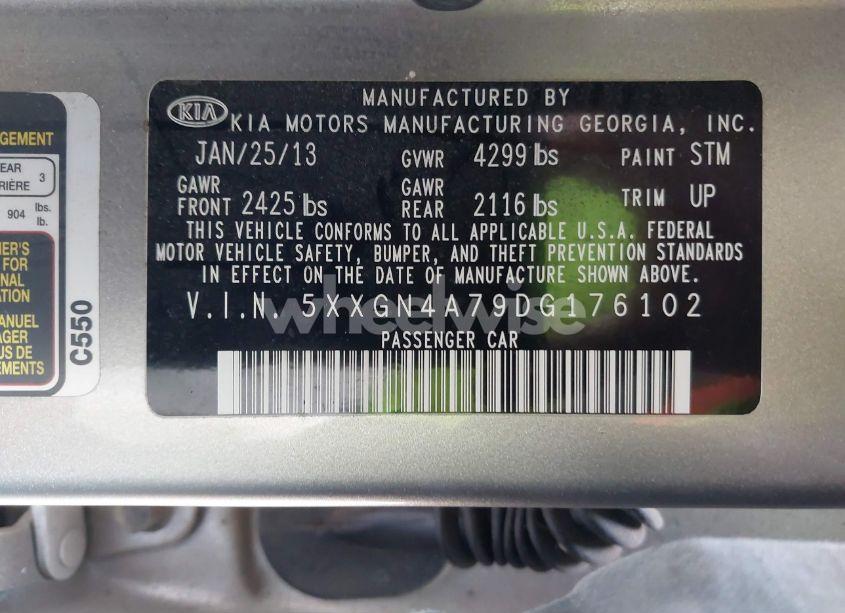 Photo 9 of 2013 Kia Optima EX (VIN 5XXGN4A79DG176102)