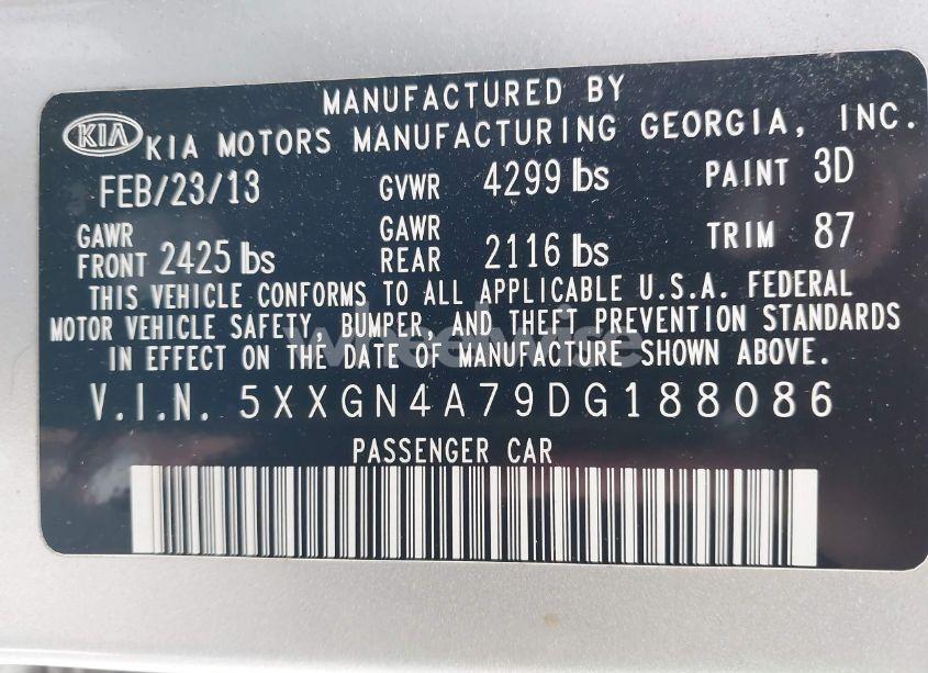 Photo 9 of 2013 Kia Optima EX (VIN 5XXGN4A79DG188086)