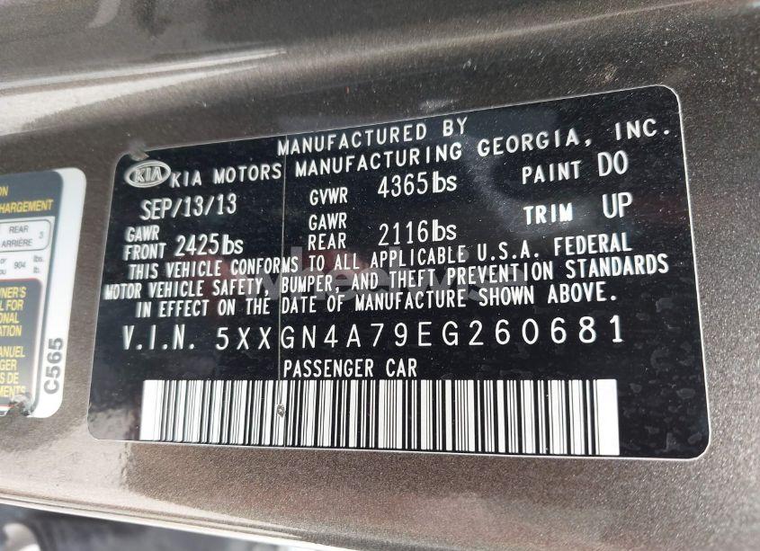 Photo 9 of 2014 Kia Optima EX (VIN 5XXGN4A79EG260681)