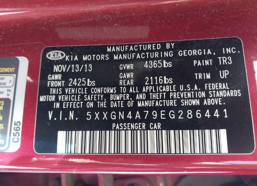 Photo 9 of 2014 Kia Optima EX (VIN 5XXGN4A79EG286441)