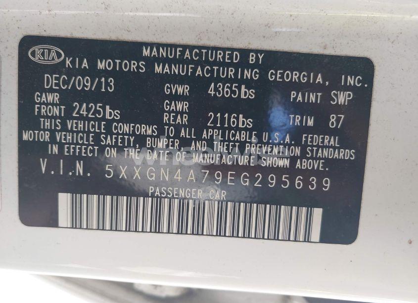 Photo 9 of 2014 Kia Optima EX (VIN 5XXGN4A79EG295639)