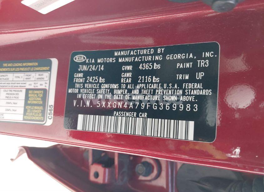 Photo 9 of 2015 Kia Optima EX (VIN 5XXGN4A79FG369983)