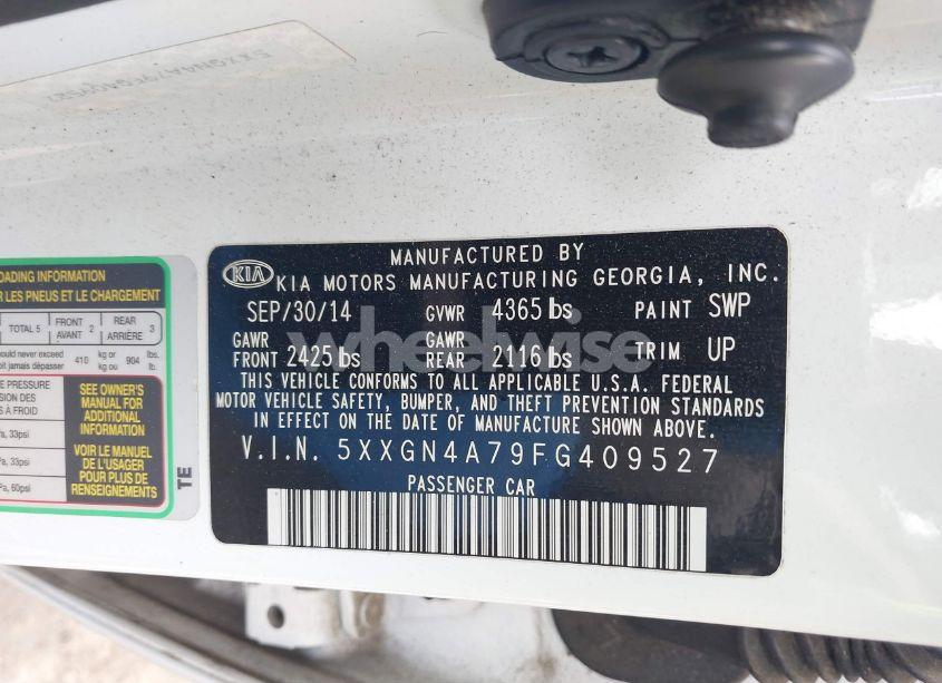 Photo 9 of 2015 Kia Optima EX (VIN 5XXGN4A79FG409527)