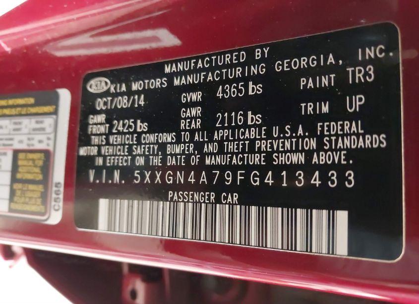 Photo 9 of 2015 Kia Optima EX (VIN 5XXGN4A79FG413433)