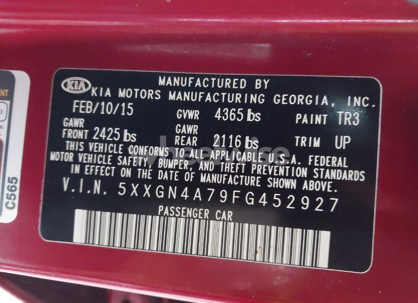 Photo 9 of 2015 Kia Optima EX (VIN 5XXGN4A79FG452927)