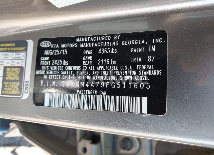 Photo 9 of 2015 Kia Optima EX (VIN 5XXGN4A79FG511605)