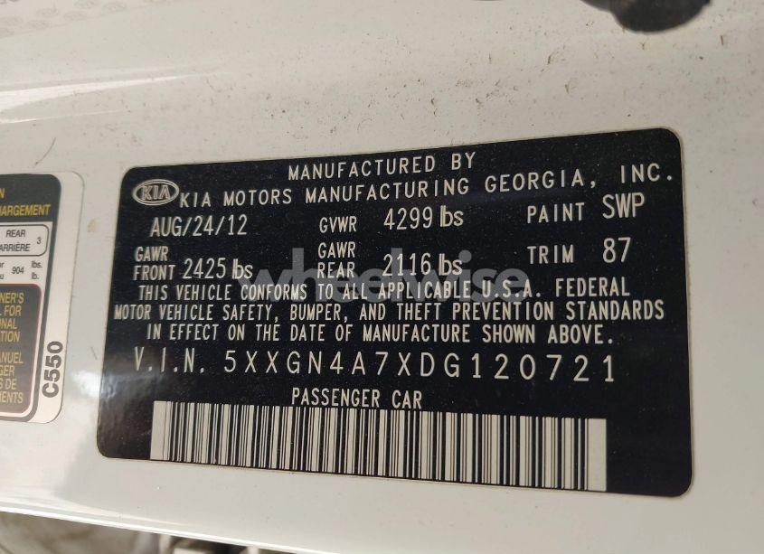 Photo 9 of 2013 Kia Optima EX (VIN 5XXGN4A7XDG120721)