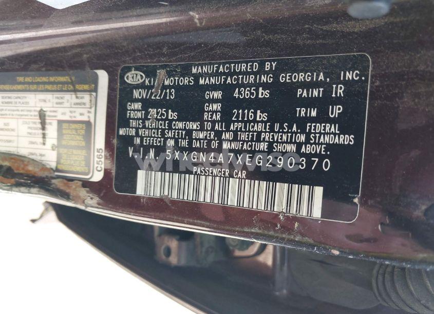 Photo 9 of 2014 Kia Optima EX (VIN 5XXGN4A7XEG290370)