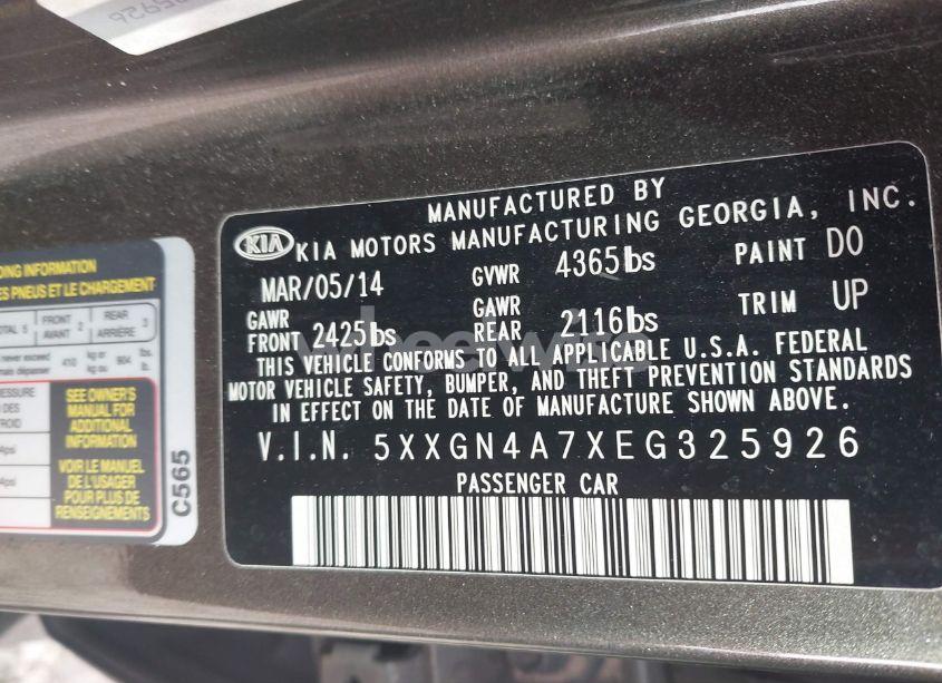 Photo 9 of 2014 Kia Optima EX (VIN 5XXGN4A7XEG325926)
