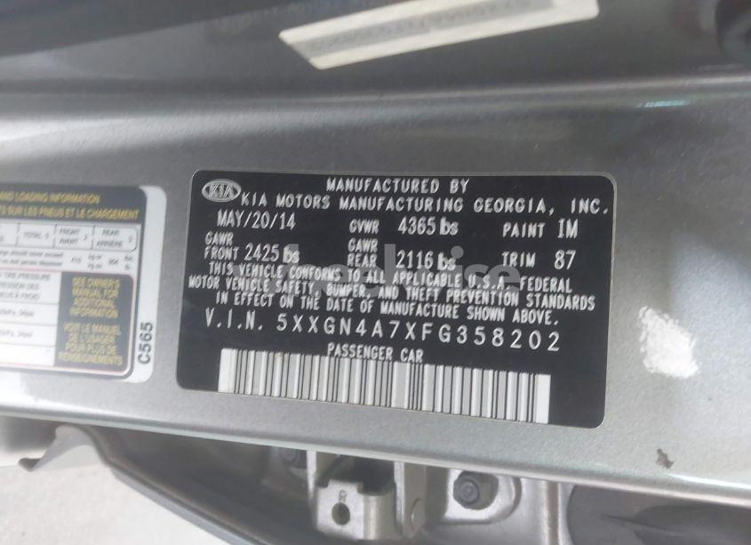 Photo 9 of 2015 Kia Optima EX (VIN 5XXGN4A7XFG358202)