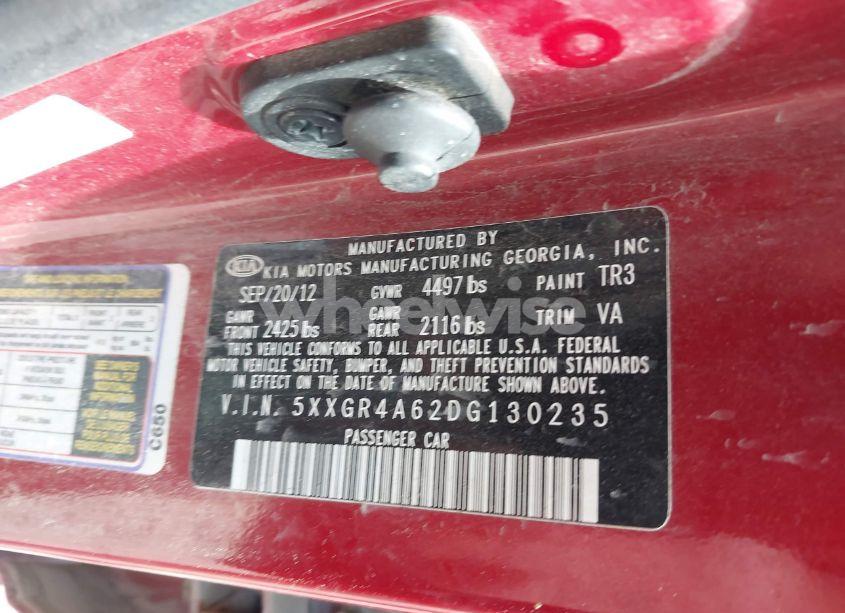 Photo 9 of 2013 Kia Optima SX (VIN 5XXGR4A62DG130235)